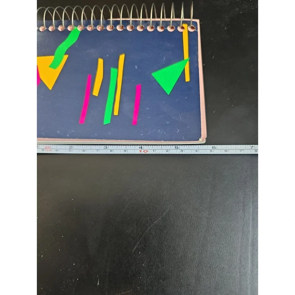 1980s Vtg Carolina Pad Geometric Spiral Notebook Lil Big Book Multicolor Paper